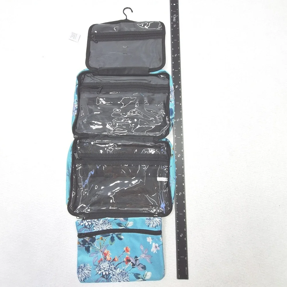 Bang Carsen Hanging Toiletry Bag Womens Large Turquoise Floral Travel Organizer